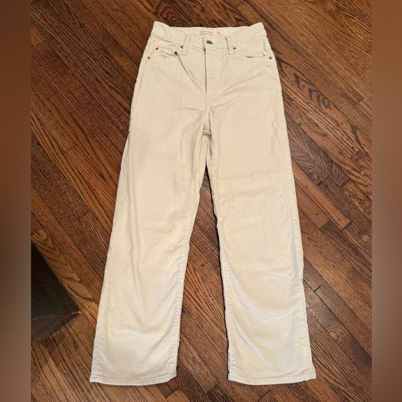Levi’s Ribcage Straight Crop Pants Jeans Courderoy Women's Bottoms Size 26 - Picture 4 of 9